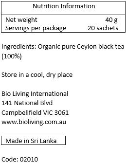 Organic and Fairtrade pure Ceylon black tea (Sri Lanka)
