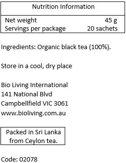 Organic black tea (100%)