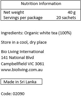 Organic white tea (100%)