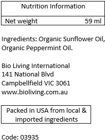 Organic Sunflower Oil, Organic Peppermint Oil