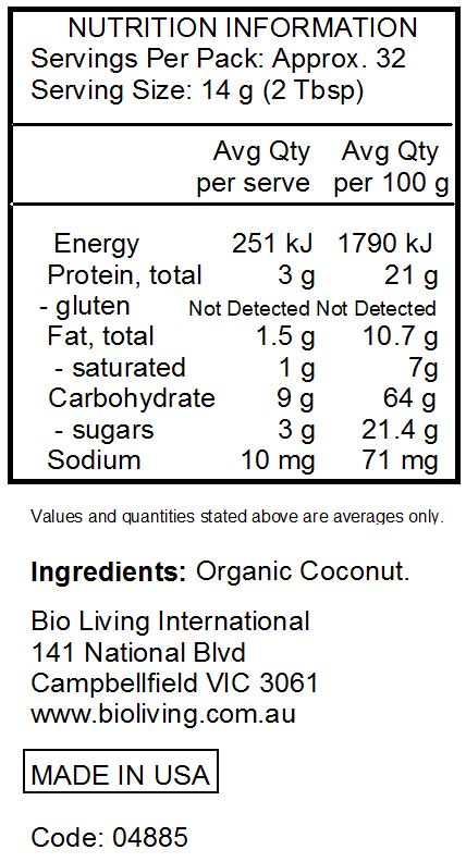 Organic coconut *Manufactured in a facility that also uses tree nuts and soy*