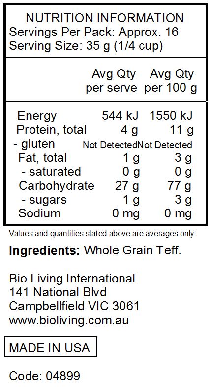 Gluten Free Teff Flour