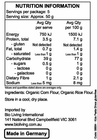 Organic corn flour, organic rice flour