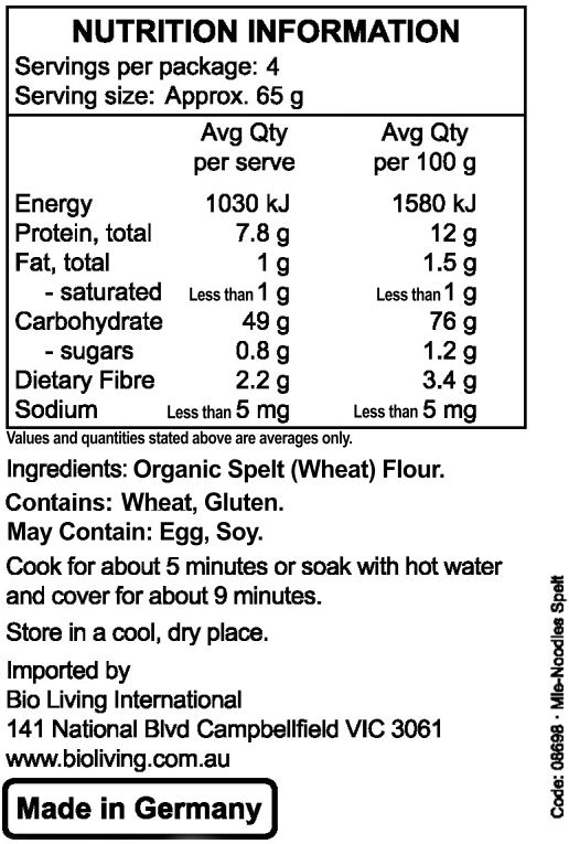 Organic spelt flour, salt