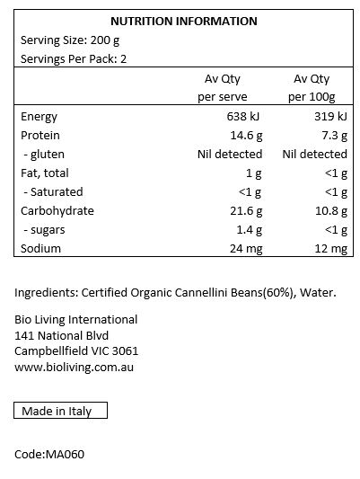 Organic Cannellini Beans (60%), water