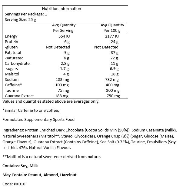 Dark Chocolate (Cocoa Solids Min 58%), Sweetener (Maltitol*), Mint Crisp (8%) (Sugar, Glucose (Maize), Mint Flavour), Minerals (Magnesium Gluconate, Zinc Gluconate), Chamomile Extract, L-Tryptophan, Emulsifiers (Soy Lecithin, 476), Natural Vanilla Flavour, Vitamins (Cyanocobalamin (Vitamin B12), Pyridoxine Hydrochloride (Vitamin B6)).