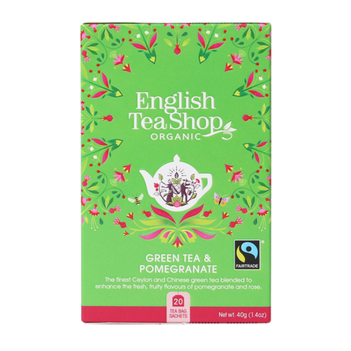 Organic Green Tea Pomegranate Teabags 6x20pc