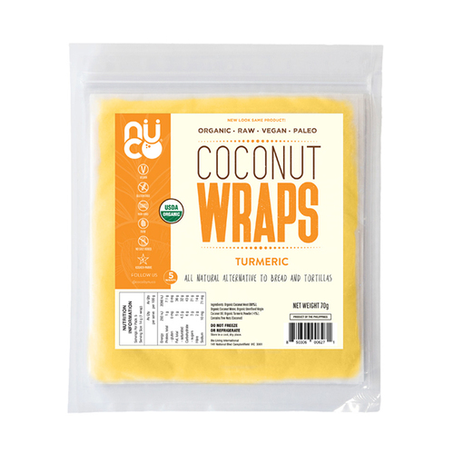 Organic Raw Coconut Wraps - Turmeric 70g (5x14g)