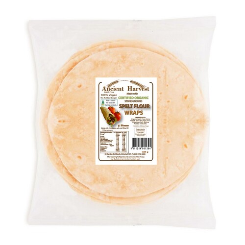 Organic Spelt Flour Wraps 220g