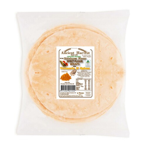Organic Spelt & Chick Pea with Turmeric Wraps 220g