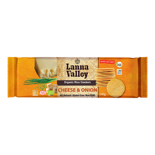 Organic Rice Crackers - Cheese & Onion 100g