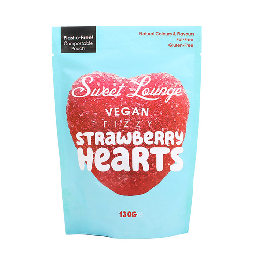 Vegan Fizzy Strawberry Hearts 130g