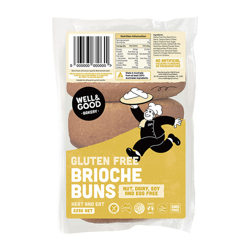 Gluten Free Brioche Buns 225g