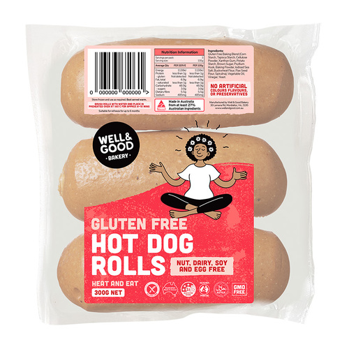 Gluten Free Hot Dog Rolls 300g (3x100g)