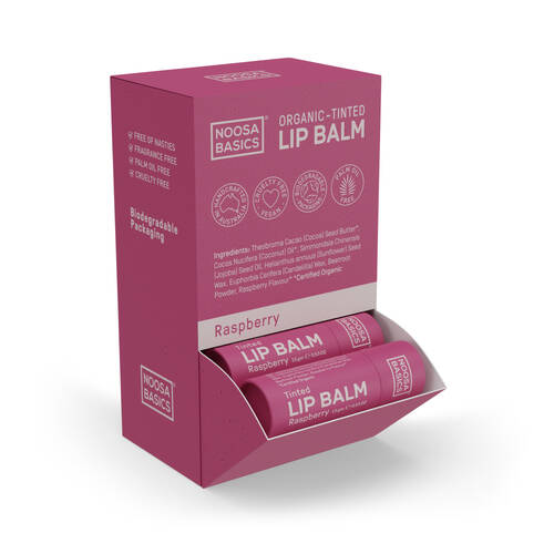 Noosa Basics Lip Balm Raspberry Counter Unit